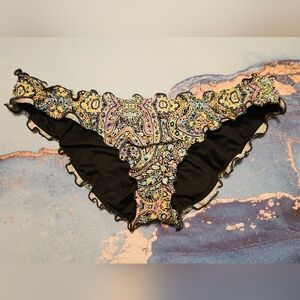 Victoria’s Secret the Ruffle Creeky Bikini Bottom Mosaic garden floral